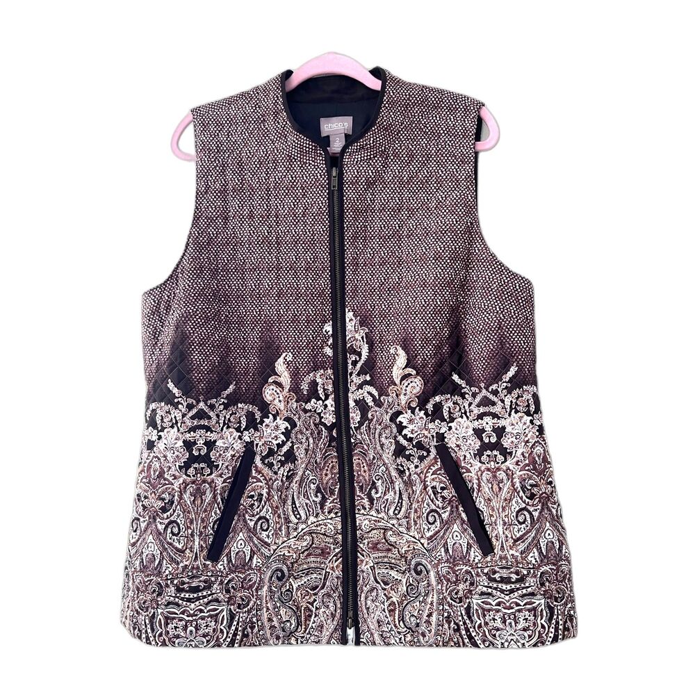 Chico's brown classy lightweight vest size 2 (Large)